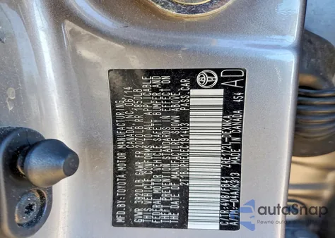 2014 Toyota Corolla L from USA, damaged, VIN 2T1BURHE0EC191403